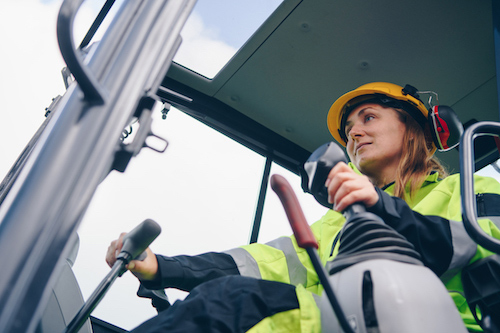 Female Workers Operating a Construction Equipment Machine - Construction Equipment Operators Blog